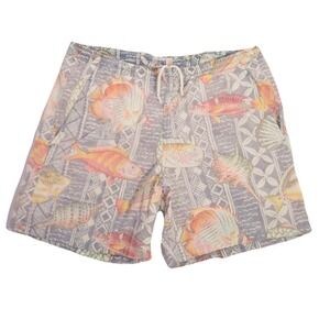 VTG Reyn Spooner Swim Trunks Men Small Shorts Hawaiian Fish Resort Island Surf